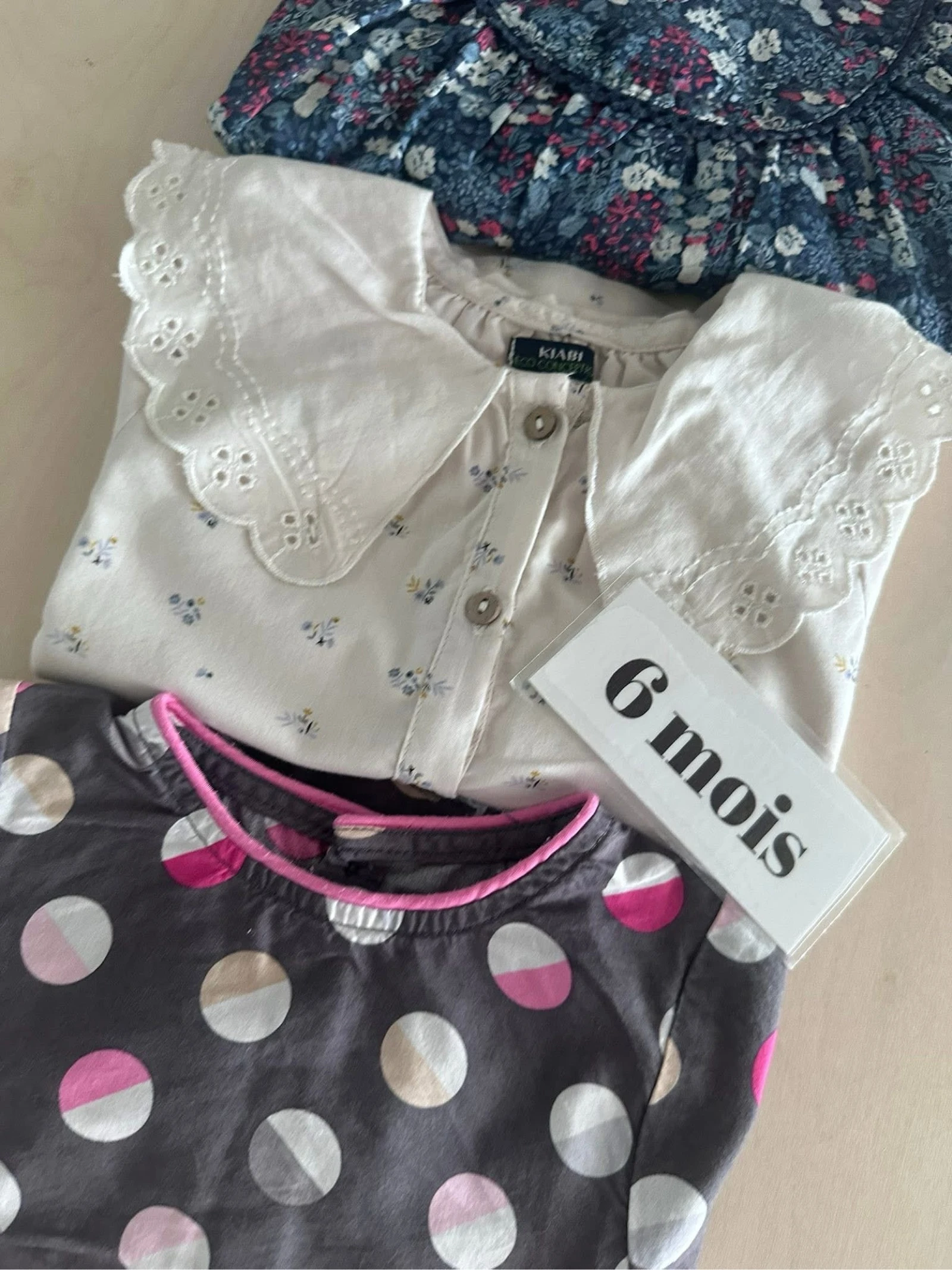 Set van 3 baby-meisjesoverhemden/blouses / maat 6 maanden – photo 2